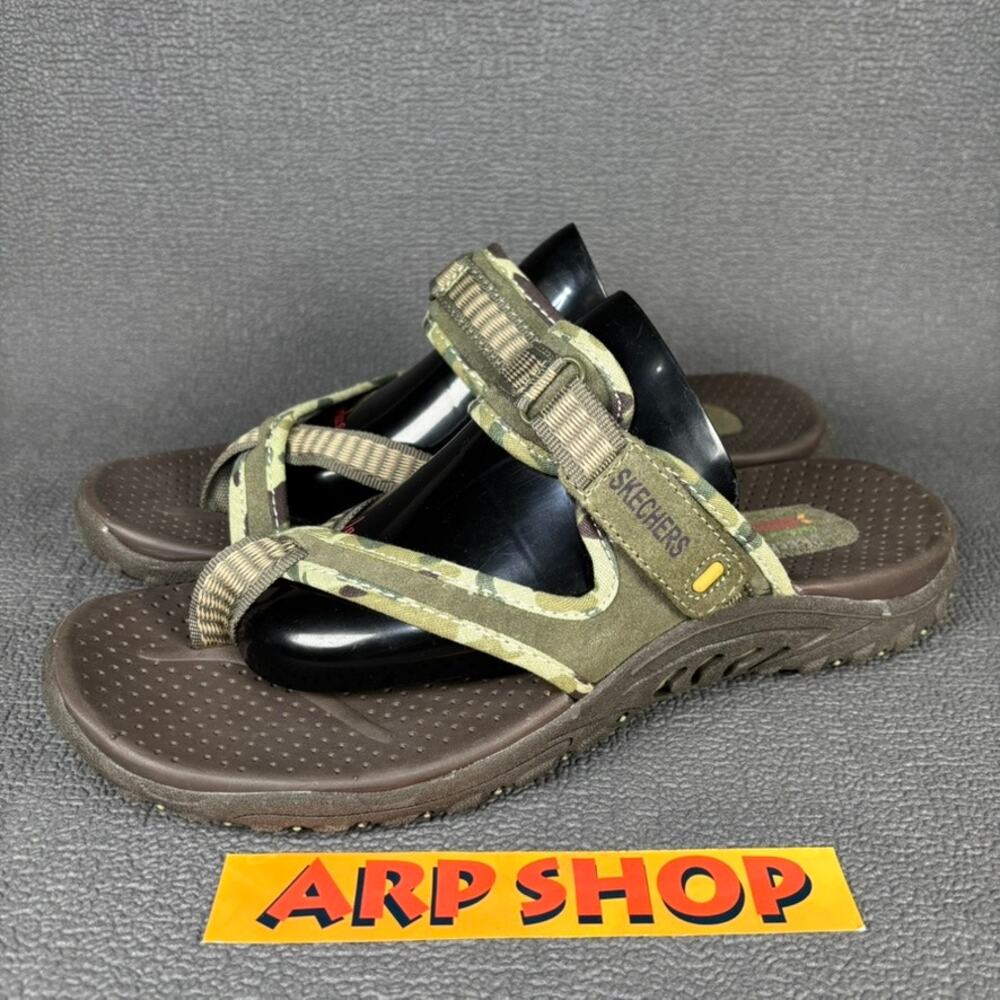 Skechers Outdoor Lifestyle Reggae Rasta 46444 Size Women`s 10 Green Camo Sandals